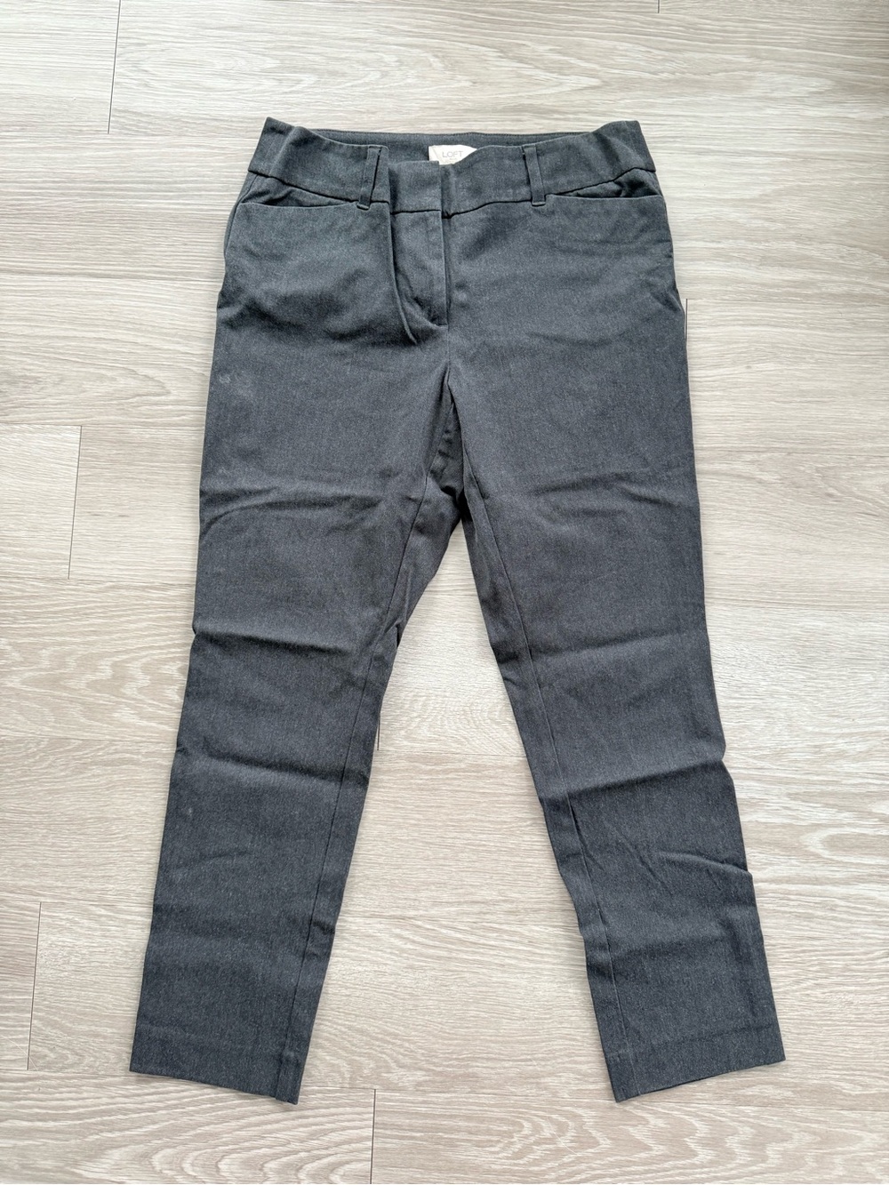 LOFT Curvy Skinny Ankle Charcoal Pants